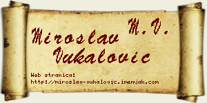 Miroslav Vukalović vizit kartica